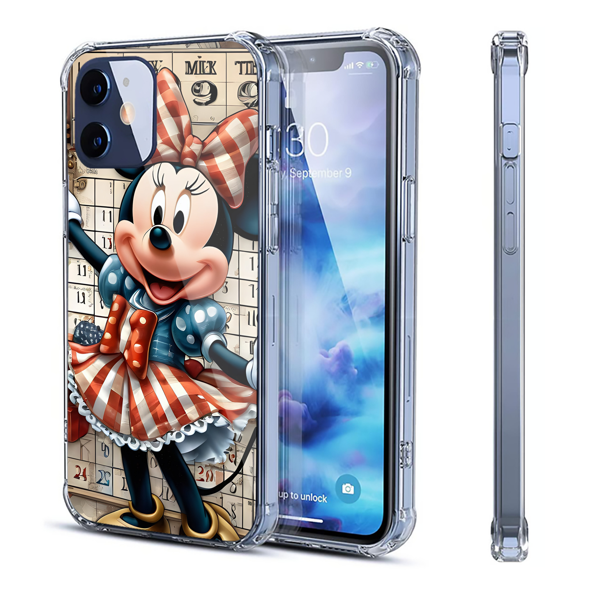 （画像用） ミッキーマウス Mickey Mouse 【iPhone 12シリーズ対応】透明スマホケース（クリアソフトケース）